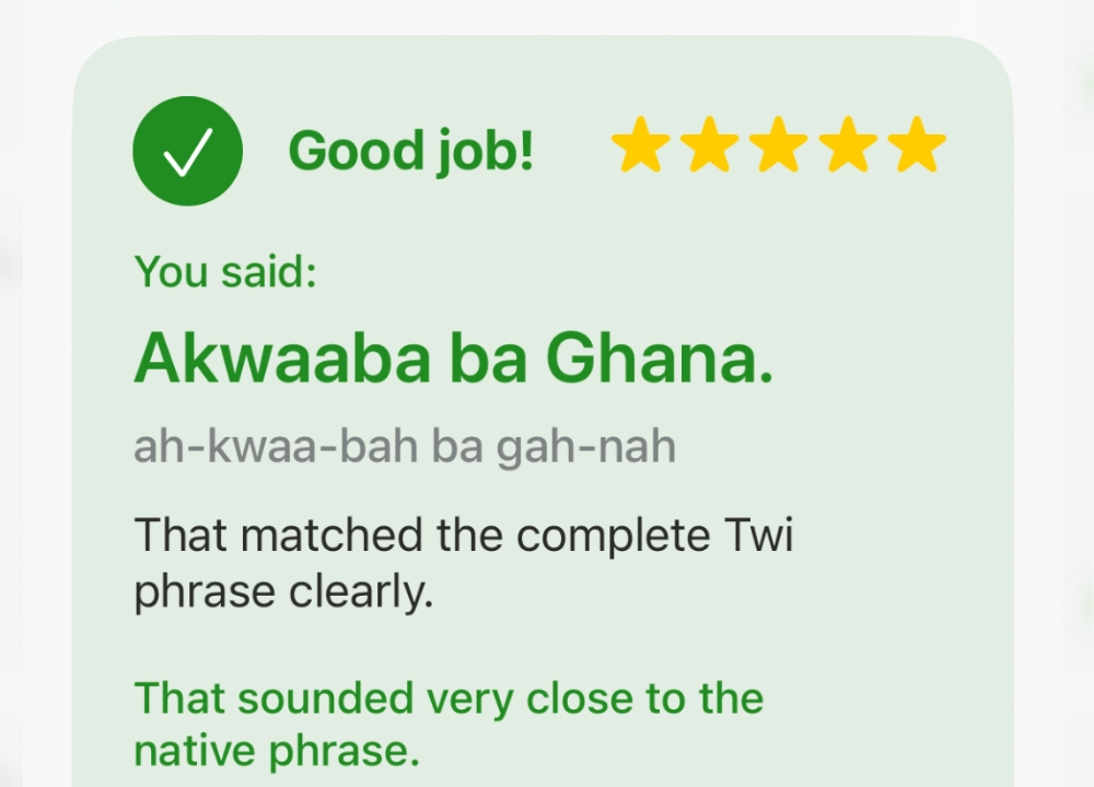 Nkyea Twi AI speaking feedback